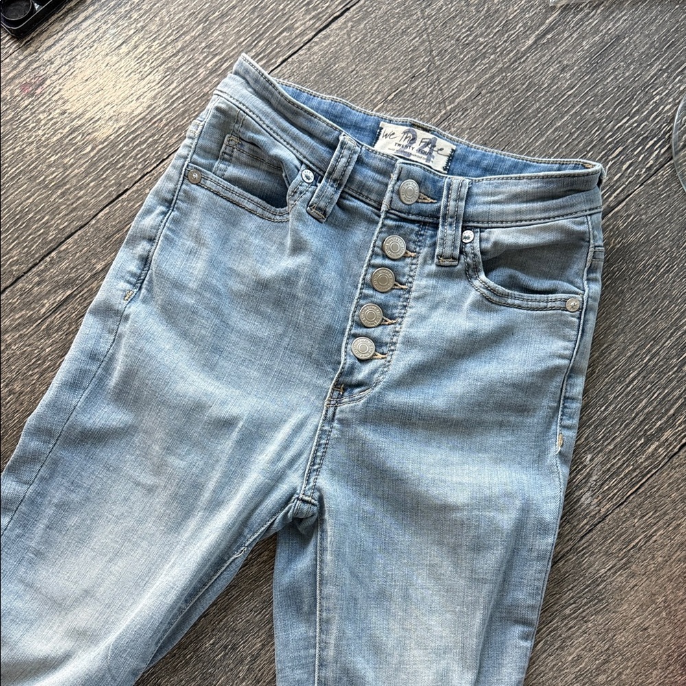 Free People High Rise Bell Bottom Light Blue Jeans
